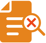 Magnifying glass looking at a check list showing oversight for professional liability insurance.