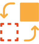 A square and a dotted square connected by arrows showing the ability to repair and replace stolen property with Business Owner's Policy Insurance.